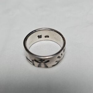 Story Ring Silver Band Hand Carved Ring